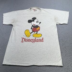Vintage Disneyland Shirt Mens Large Gray Mickey Mouse Graphic Walt Disney Parks